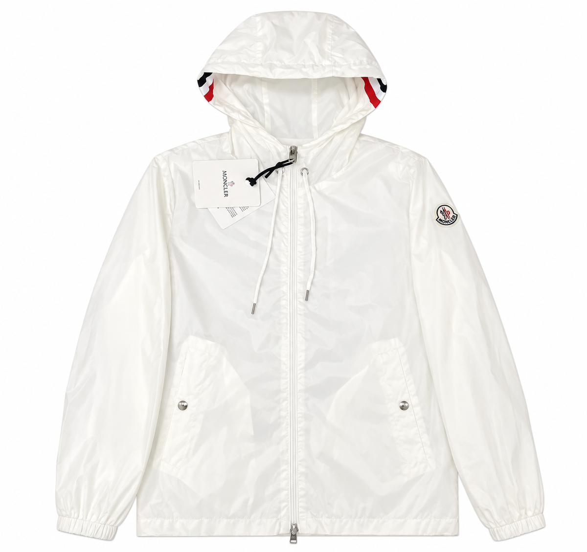 Moncler White Hooded Windbreaker