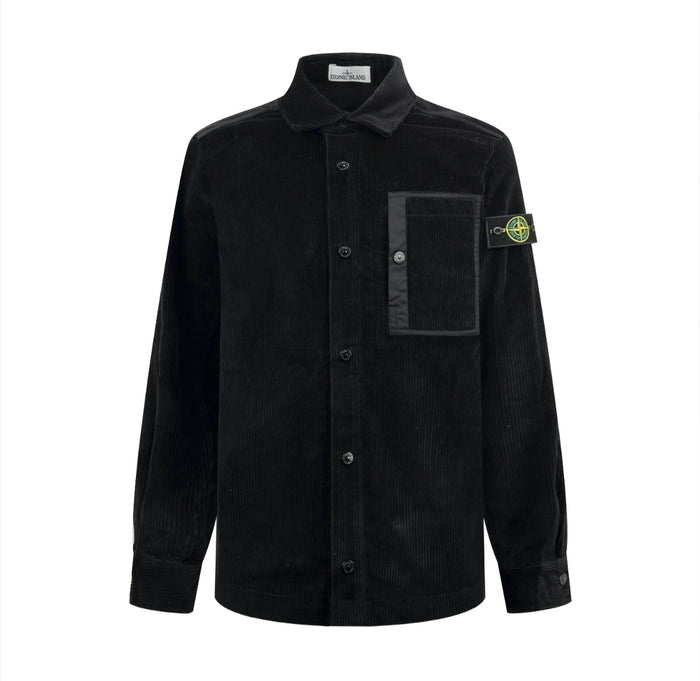 Surchemise Stone Island en velours côtelé – Noir