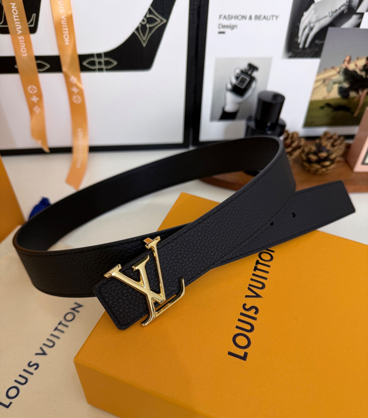 Louis Vuitton LV Initiales Belt – Black/Gold
