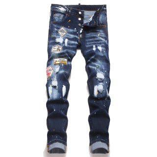 Dsquared2 Distressed Patchwork Blue Jeans