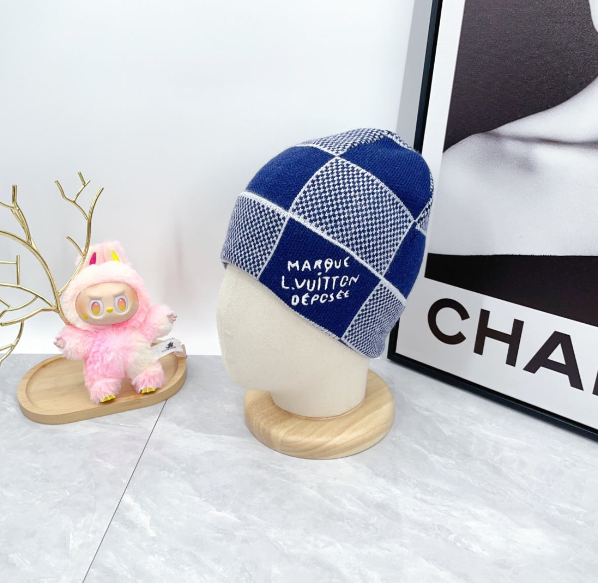 Louis Vuitton Patchwork Knit Beanie – Blue