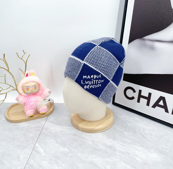 Berretto in maglia patchwork Louis Vuitton – blu