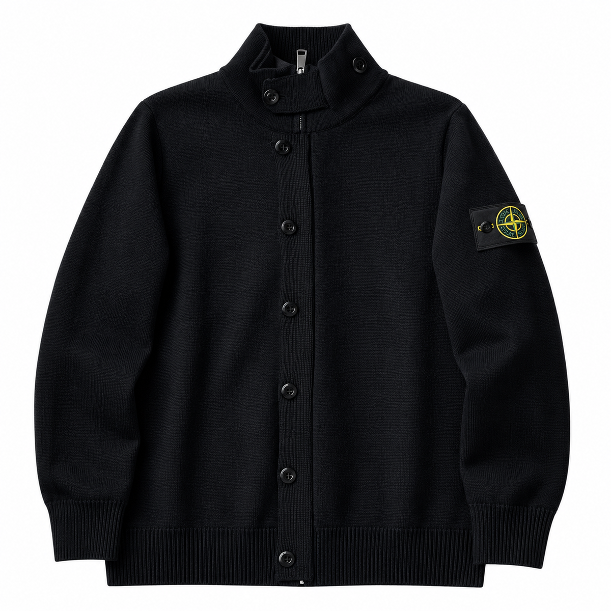 Stone Island Wool Cardigan – Black