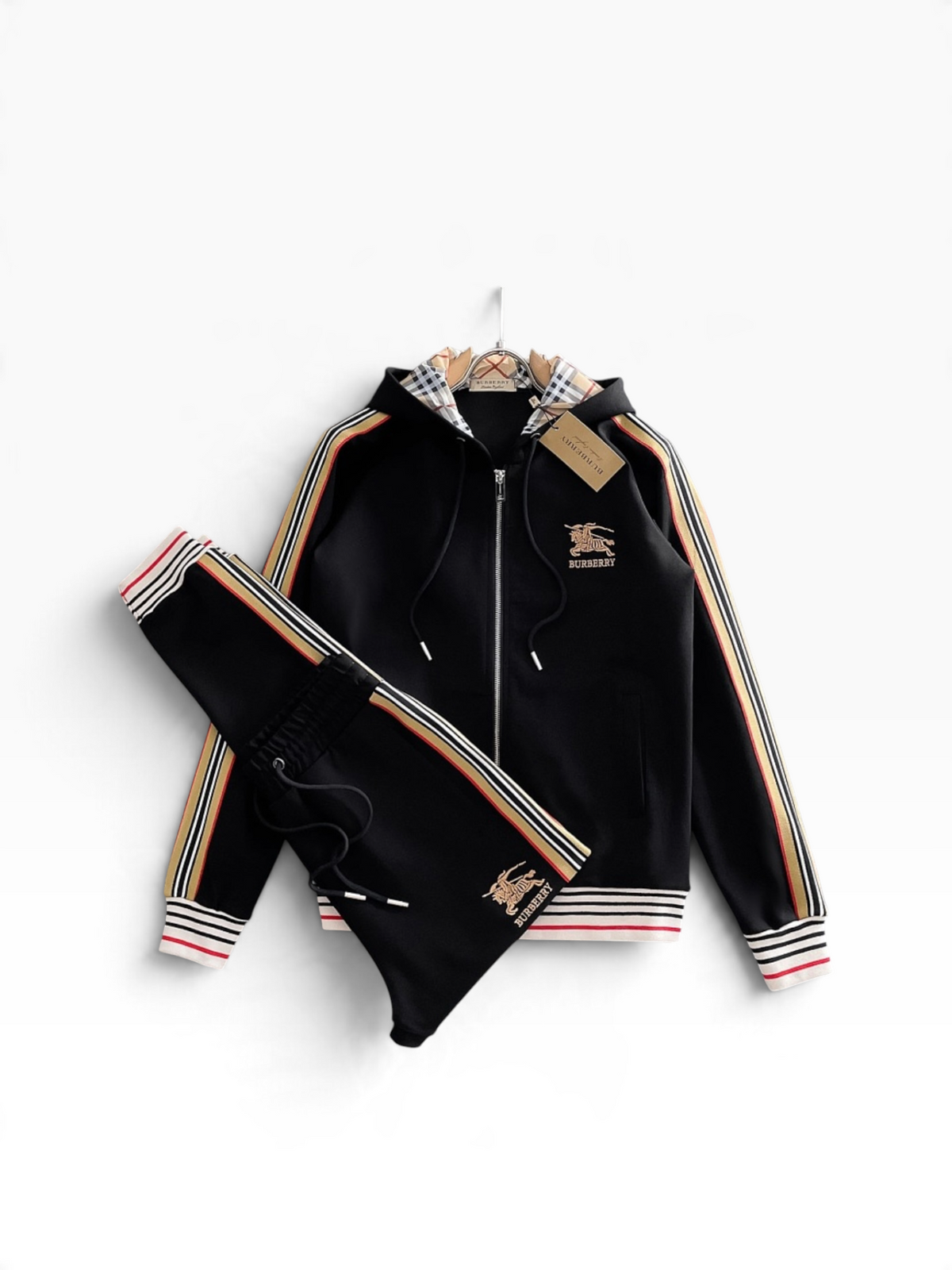 Burberry Black Check Hooded Tracksuit
