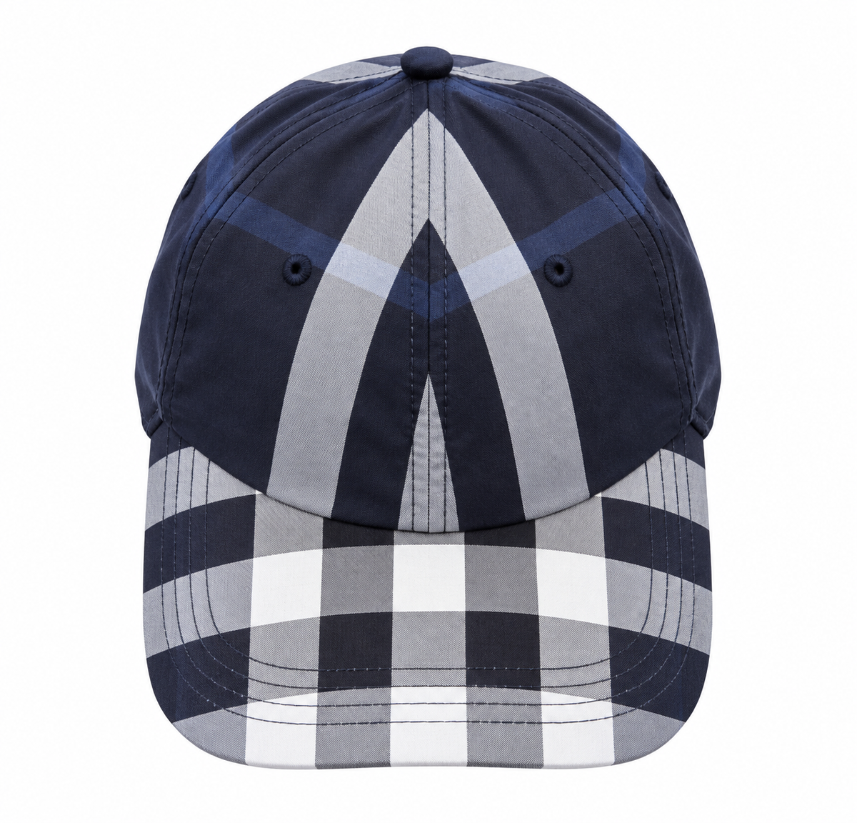 Burberry Check Baseball Cap – Navy/Grey