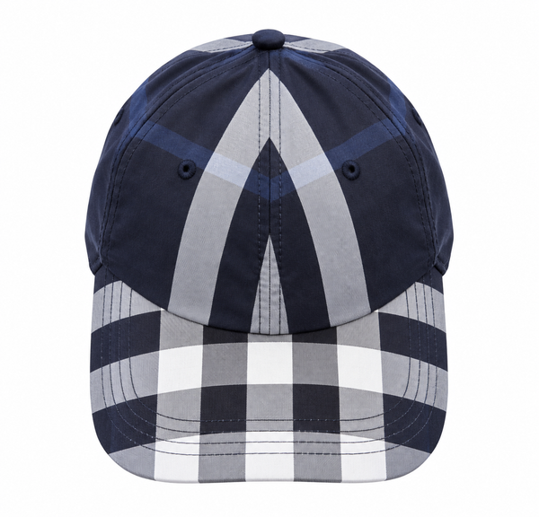 Casquette de baseball Burberry à motif Check – Bleu marine/Gris