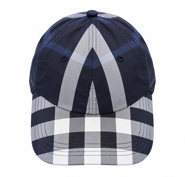 Cappellino da baseball Burberry Check – blu navy/grigio