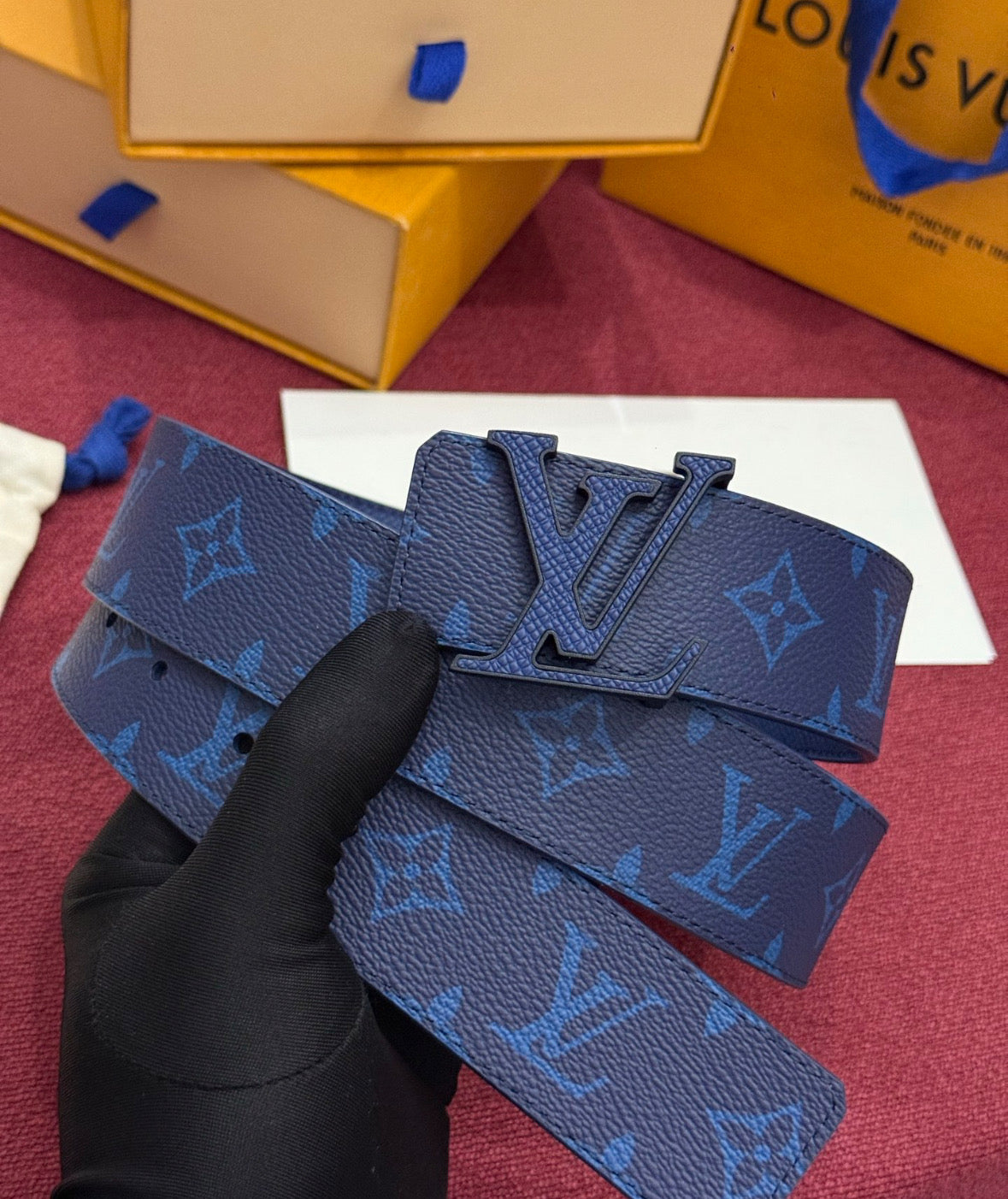 Louis Vuitton LV Initiales Belt – Blue/Blue Monogram