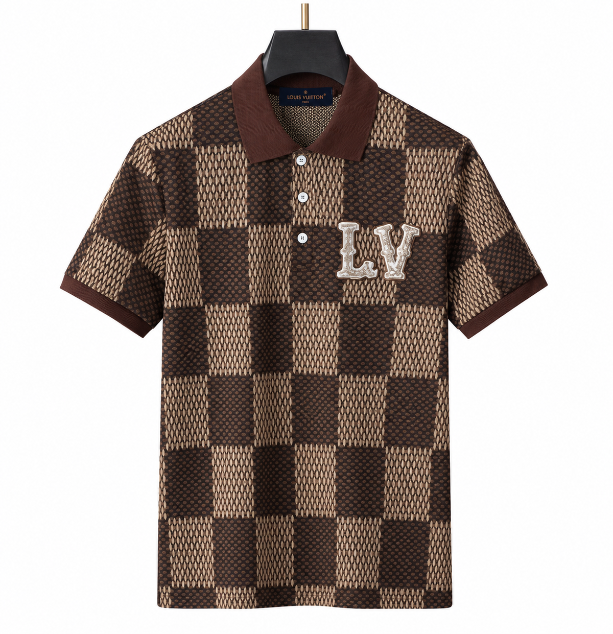 Louis Vuitton LV Checkerboard Polo Shirt – Brown/Beige