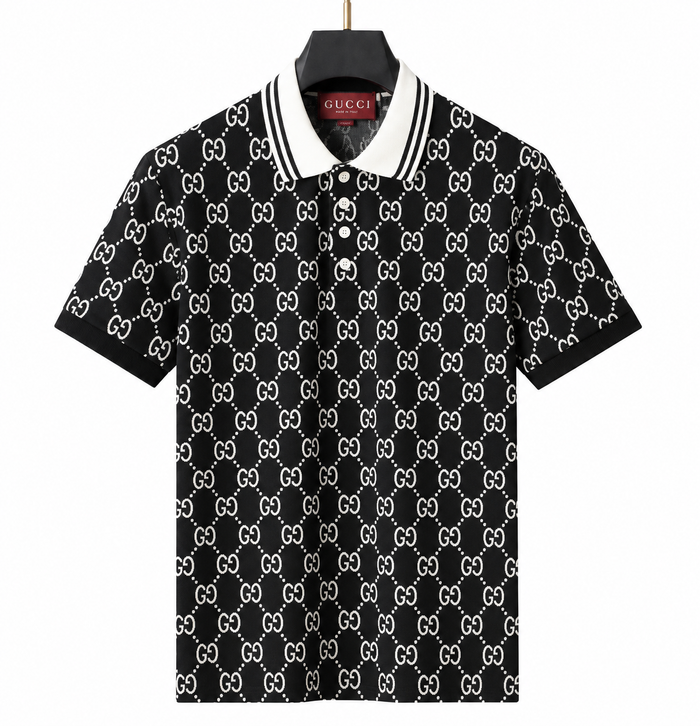Polo Gucci en jacquard GG – Noir/Blanc