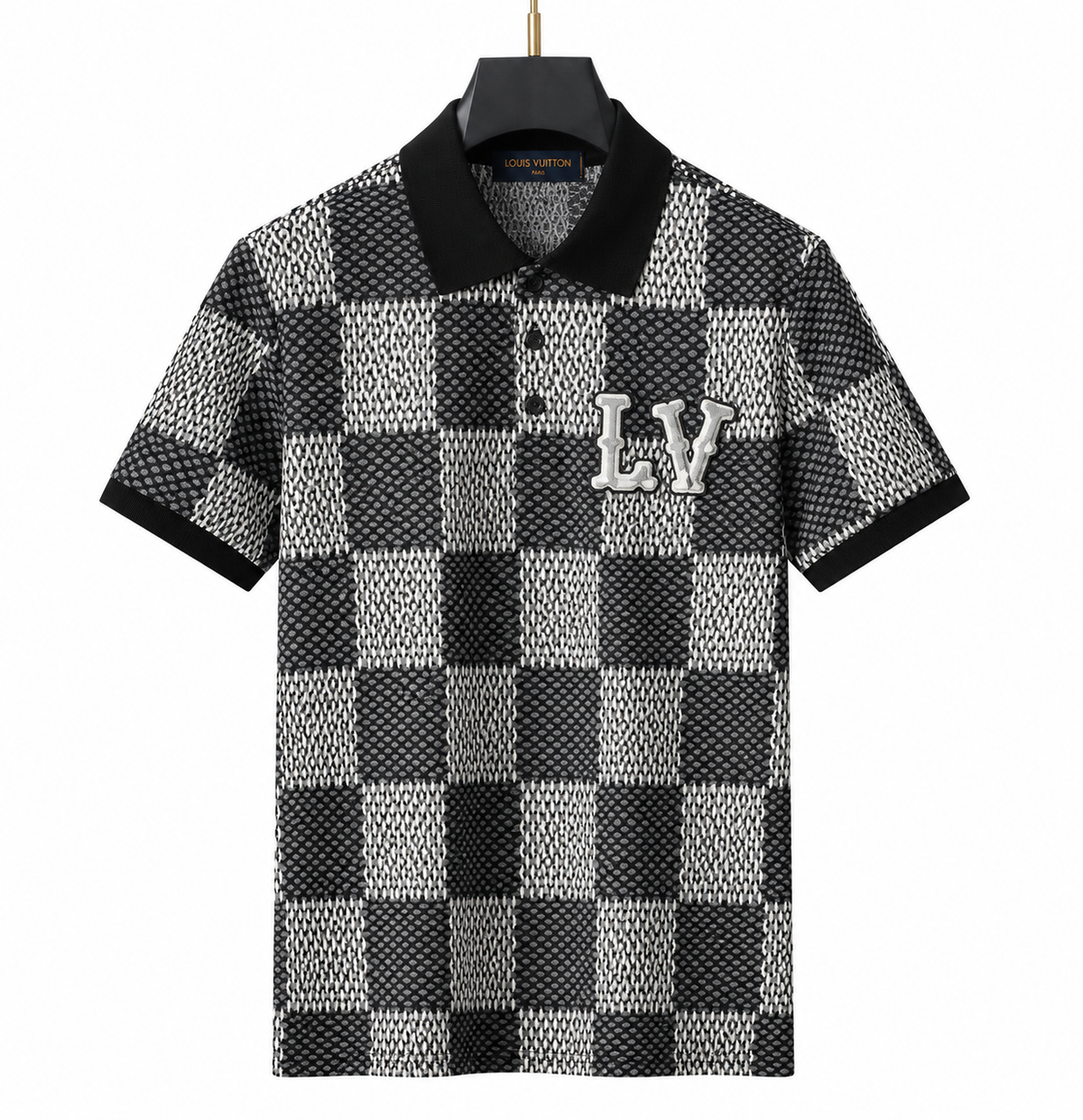 Louis Vuitton LV Damier/Checkerboard Polo Shirt – Black/Grey