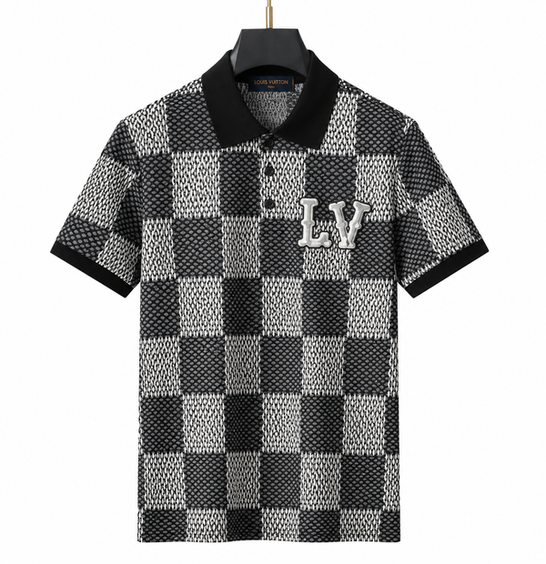 Louis Vuitton LV Damier/Checkerboard Polo Shirt – Black/Grey