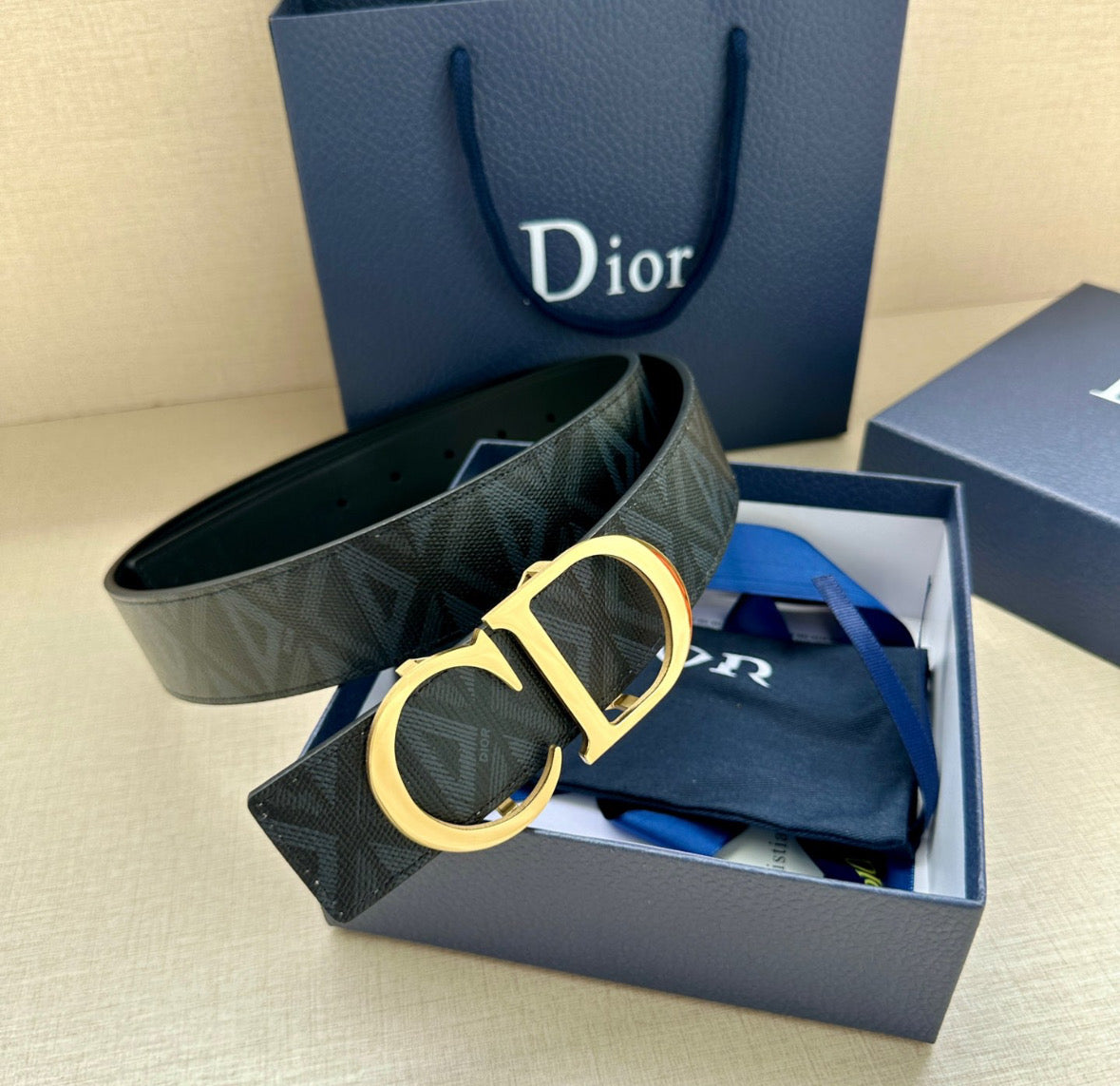 Dior Oblique CD Buckle Belt – Black/Gold