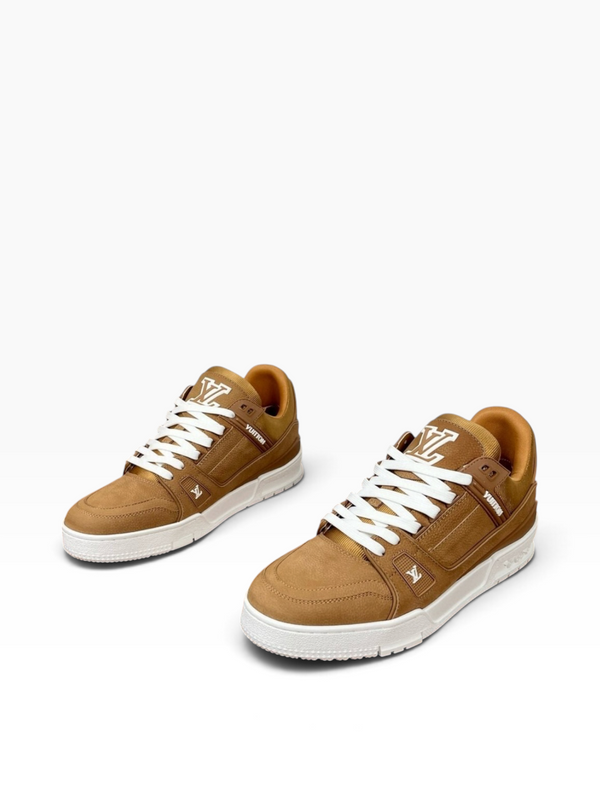 Sneakers LV Trainer in camoscio marrone