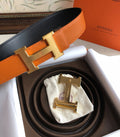 Hermès H Belt – Orange/Black