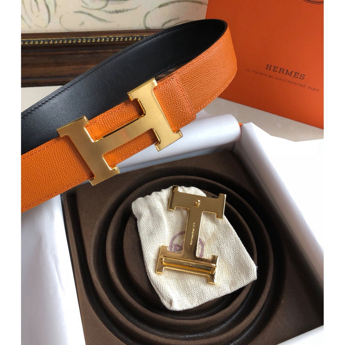 Cintura Hermès H – Arancione/Nero