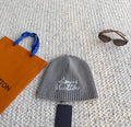 Louis Vuitton Signature Ribbed Beanie – Grey