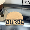 Burberry Logo Knit Beanie – Beige