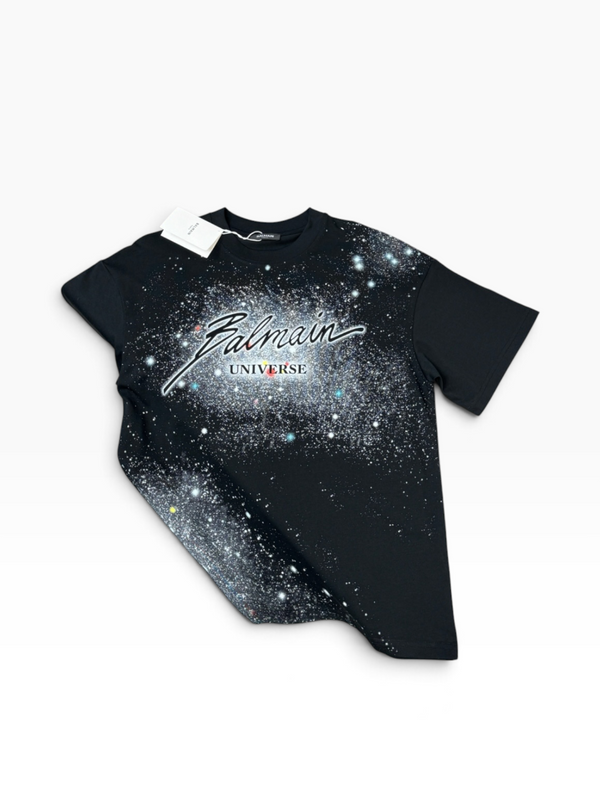 Balmain Universe Graphic T-Shirt – Black