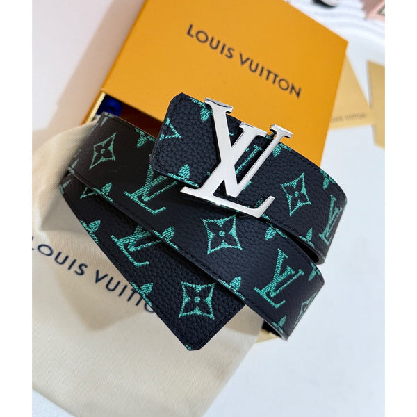 Louis Vuitton LV Initiales Monogram Belt – Black/Turquoise Silver