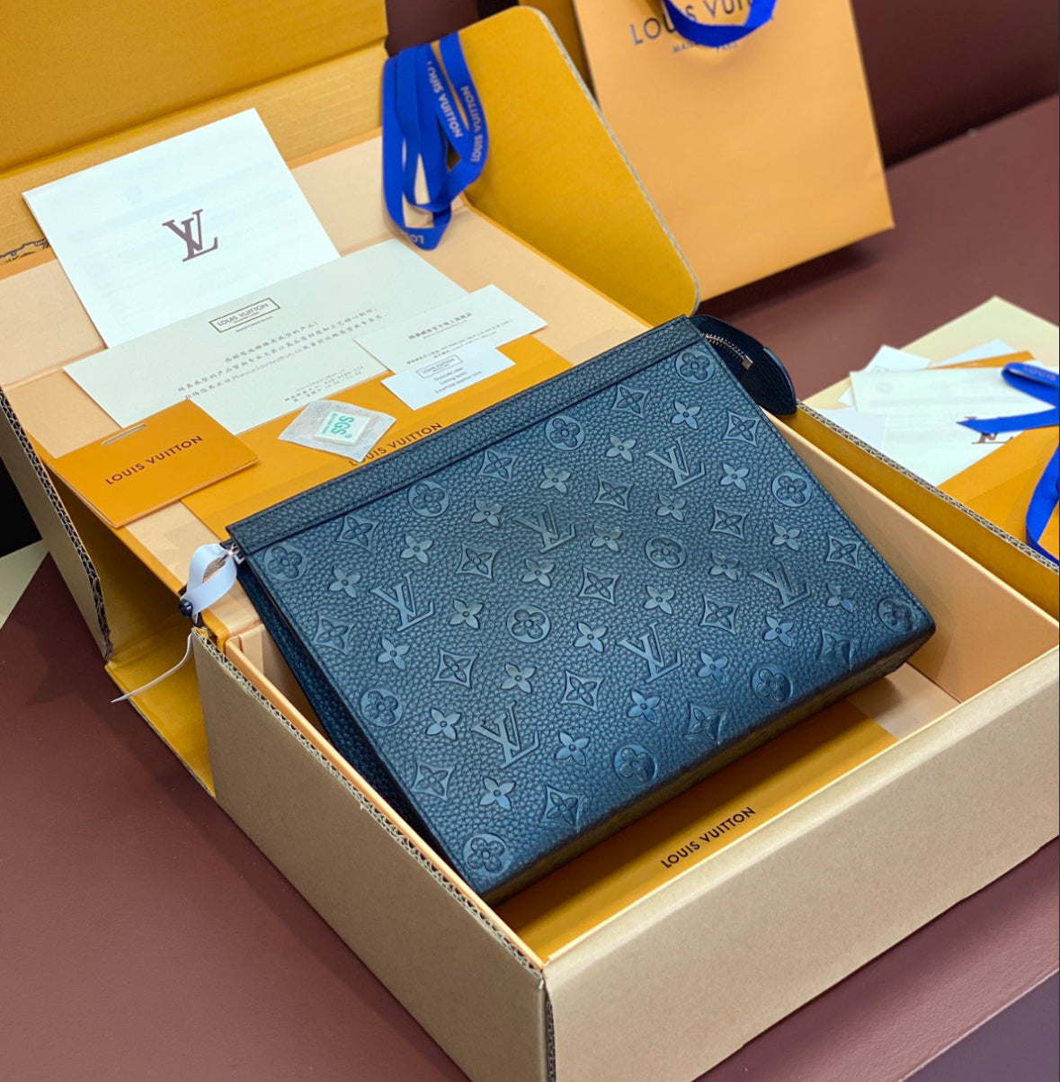 Louis Vuitton Pochette Voyage – Blue/Black Monogram