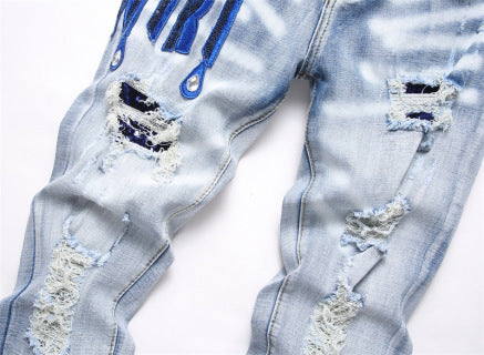 Amiri blue logo light jeans