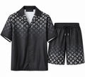 Louis Vuitton Monogram Shirt & Shorts Set – Black/Grey