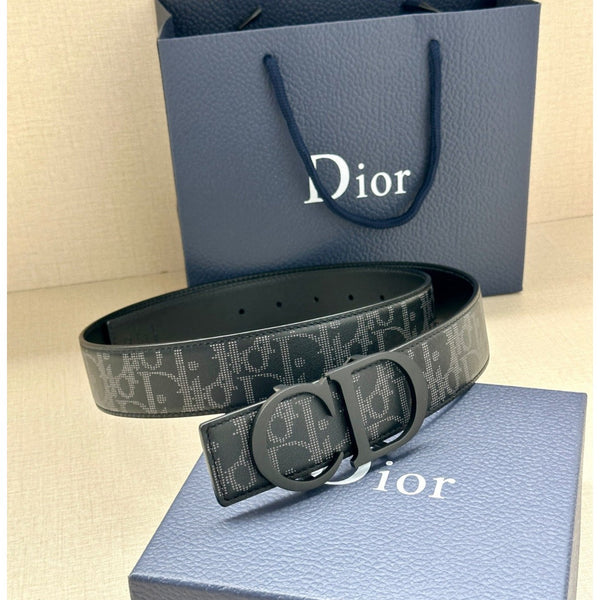 Dior Oblique CD Belt – Black/Grey