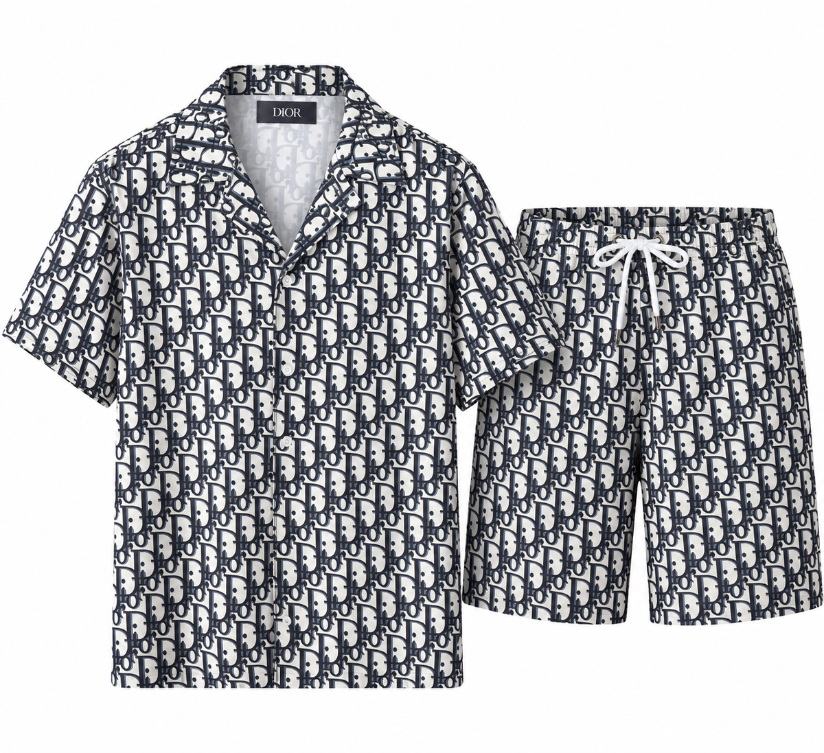 Dior Chez Moi Shirt & Shorts Set – Blue Dior Oblique