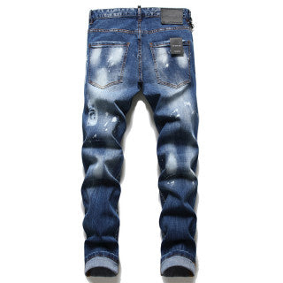 Dsquared2 Blue Icy Logo Distressed Jeans