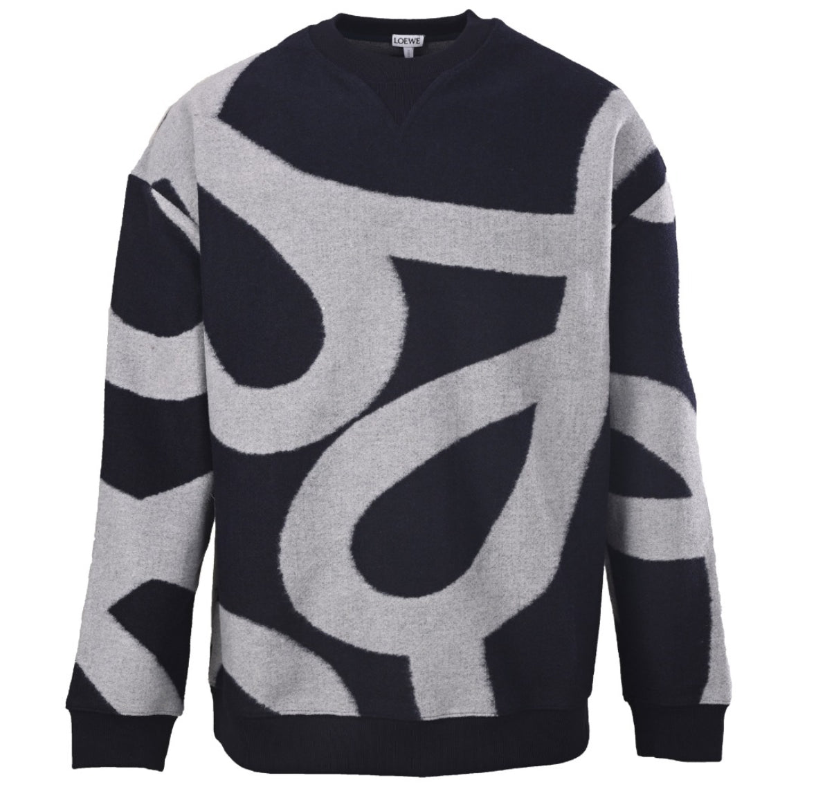 Loewe Anagram Jacquard Sweater – Navy/Grey