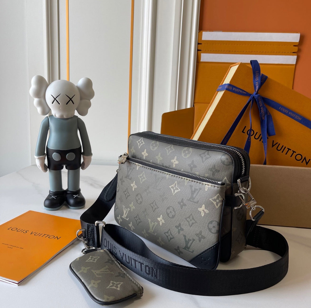Louis Vuitton Monogram Shadow Crossbody Bag — Grey