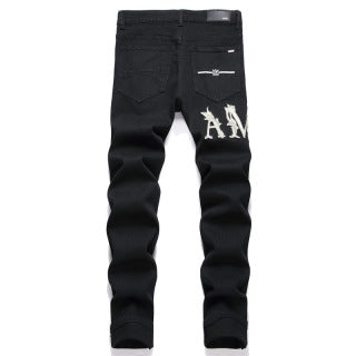 Amiri Black Logo Print Jeans