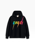 Felpa con cappuccio Gucci GG Lightning Logo – Nero
