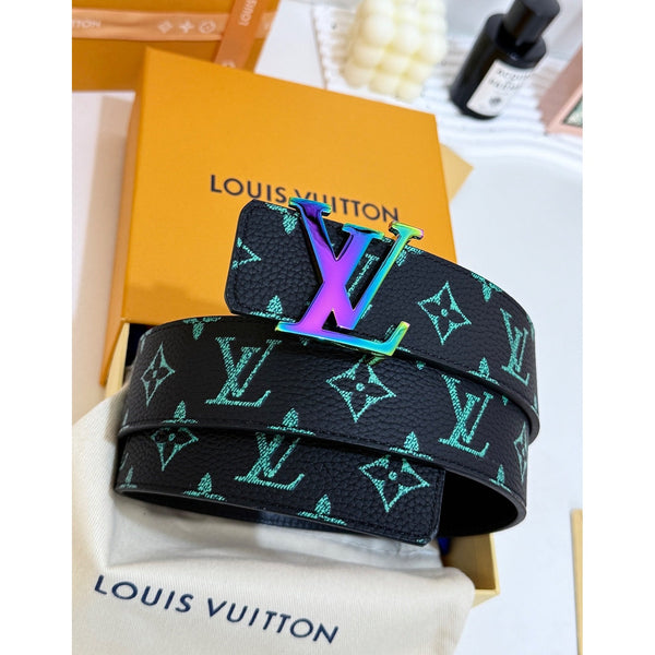 Louis Vuitton Iridescent Monogram Reversible Belt – Black/Turquoise