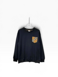 Sweat-shirt col rond Burberry à poche à motif Check – Marine