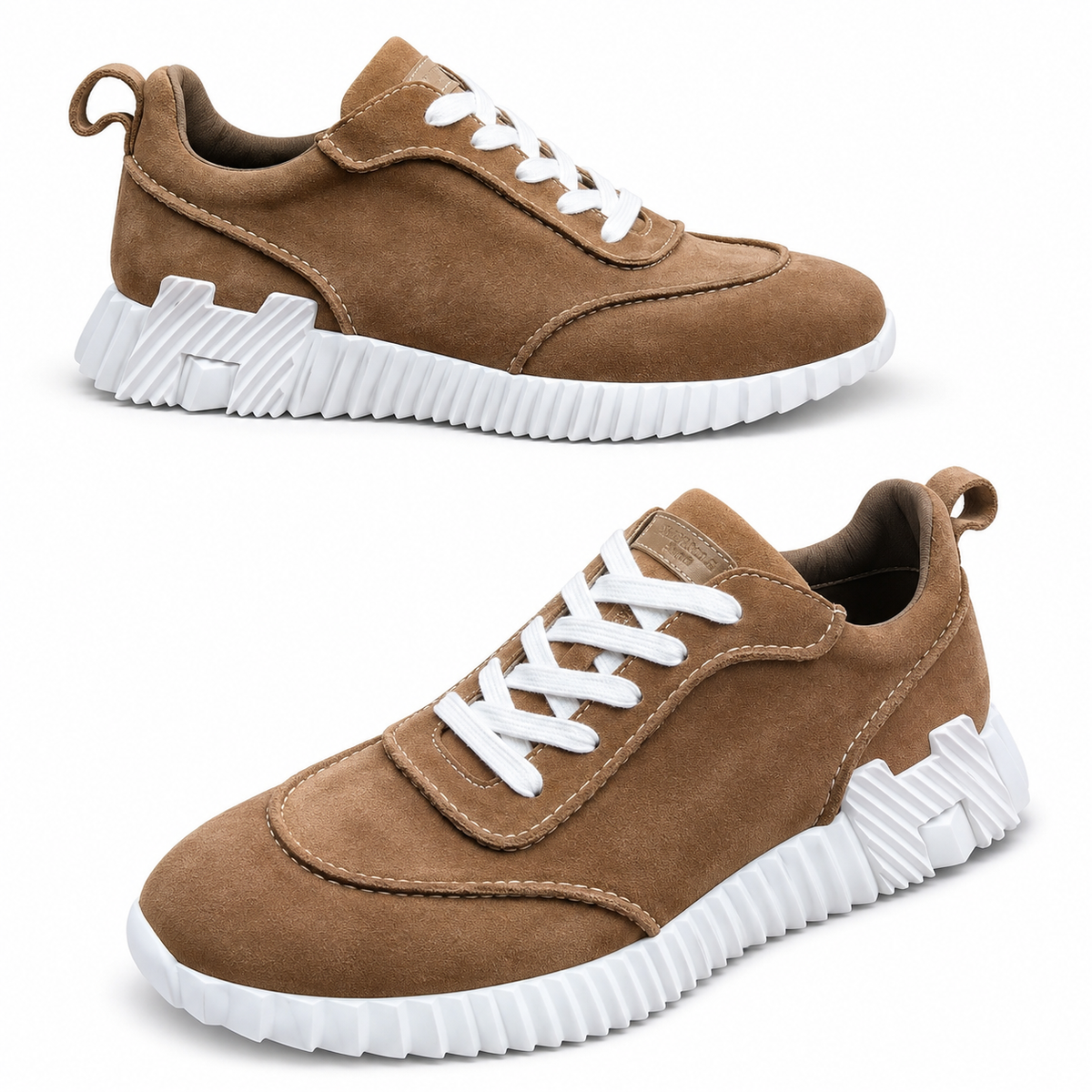 Hermès Trail Suede Sneakers – Brown/White