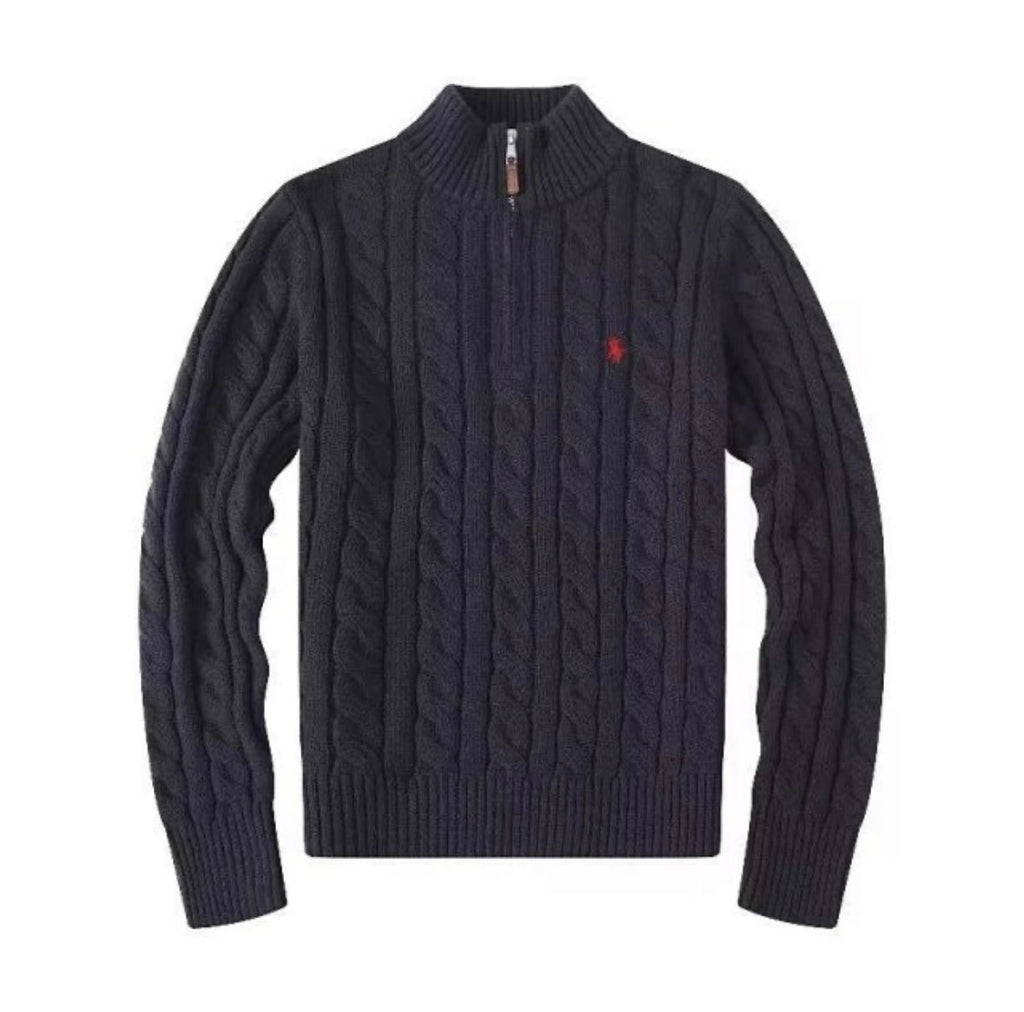 Polo Ralph Lauren Cable-Knit Half-Zip Sweater Marinblå