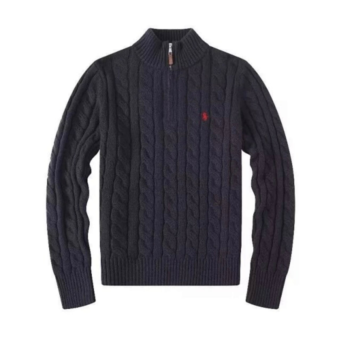 Polo Ralph Lauren Cable-Knit Half-Zip Sweater Marinblå