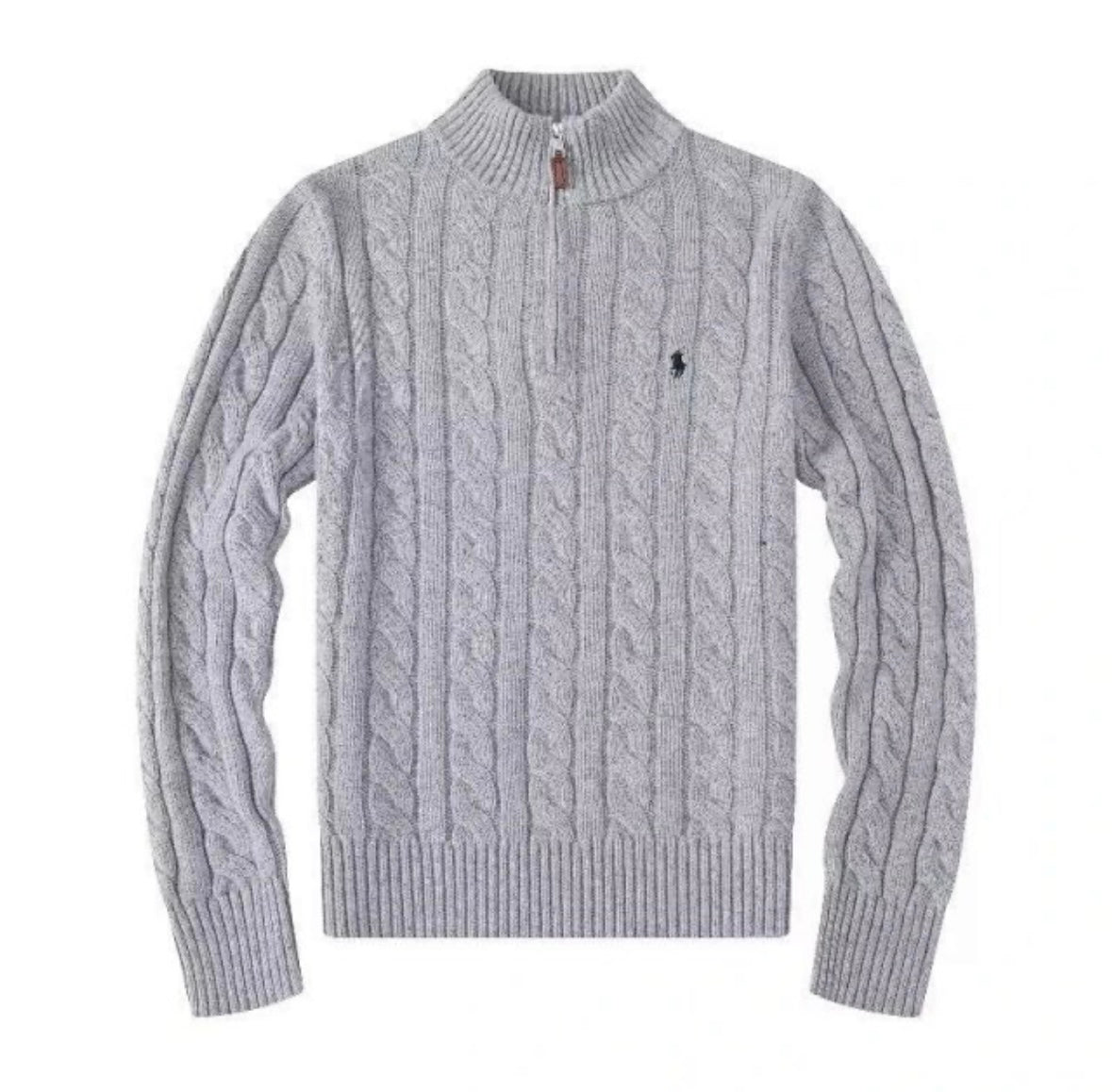 Polo Ralph Lauren Cable-Knit Half-Zip Sweater Grå