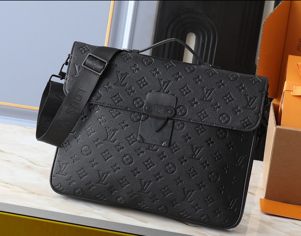 Louis Vuitton S Lock Messenger – Black Monogram Taurillon
