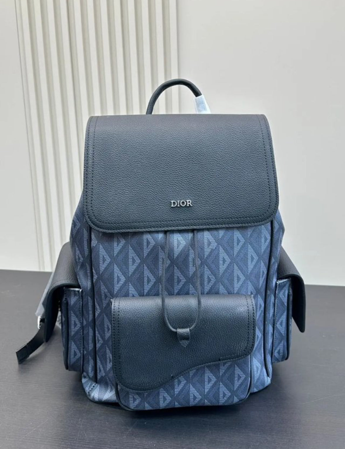 Dior Saddle Backpack with Flap – Blue Dior Oblique
