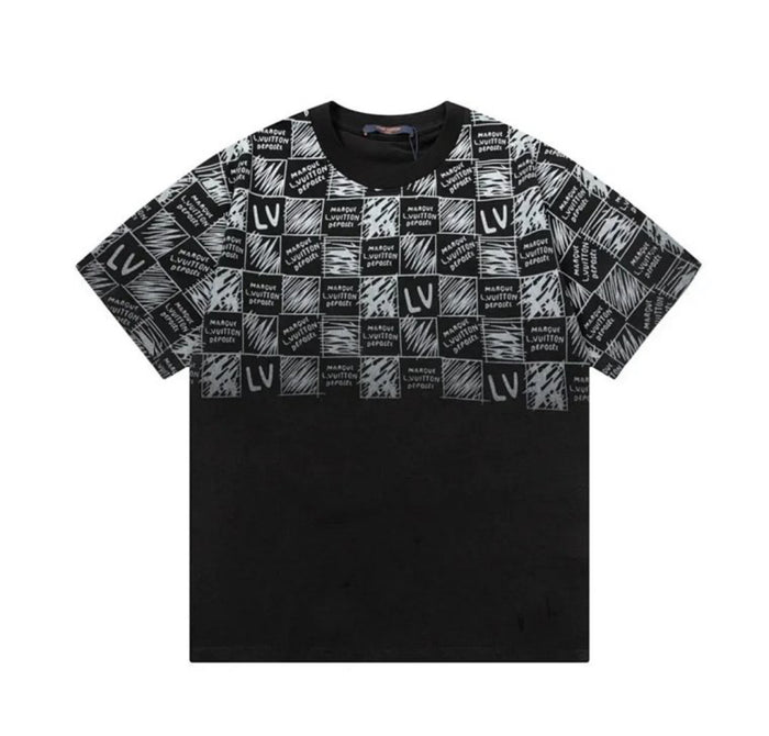 T-shirt Louis Vuitton à monogramme griffonné – noir et blanc
