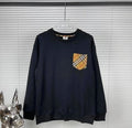 Burberry Check Pocket Crewneck Sweatshirt – Navy