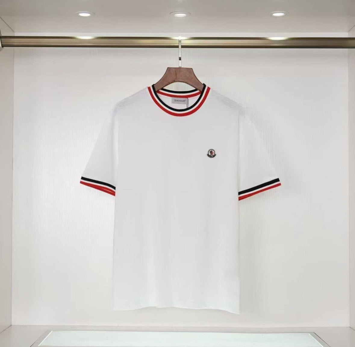 Moncler Tricolor Collar T-Shirt-White