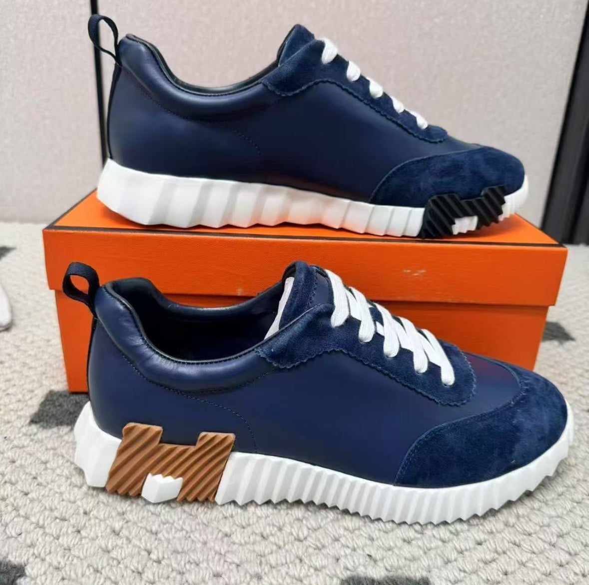 Hermès Bouncing Sneaker-Blue/Brown