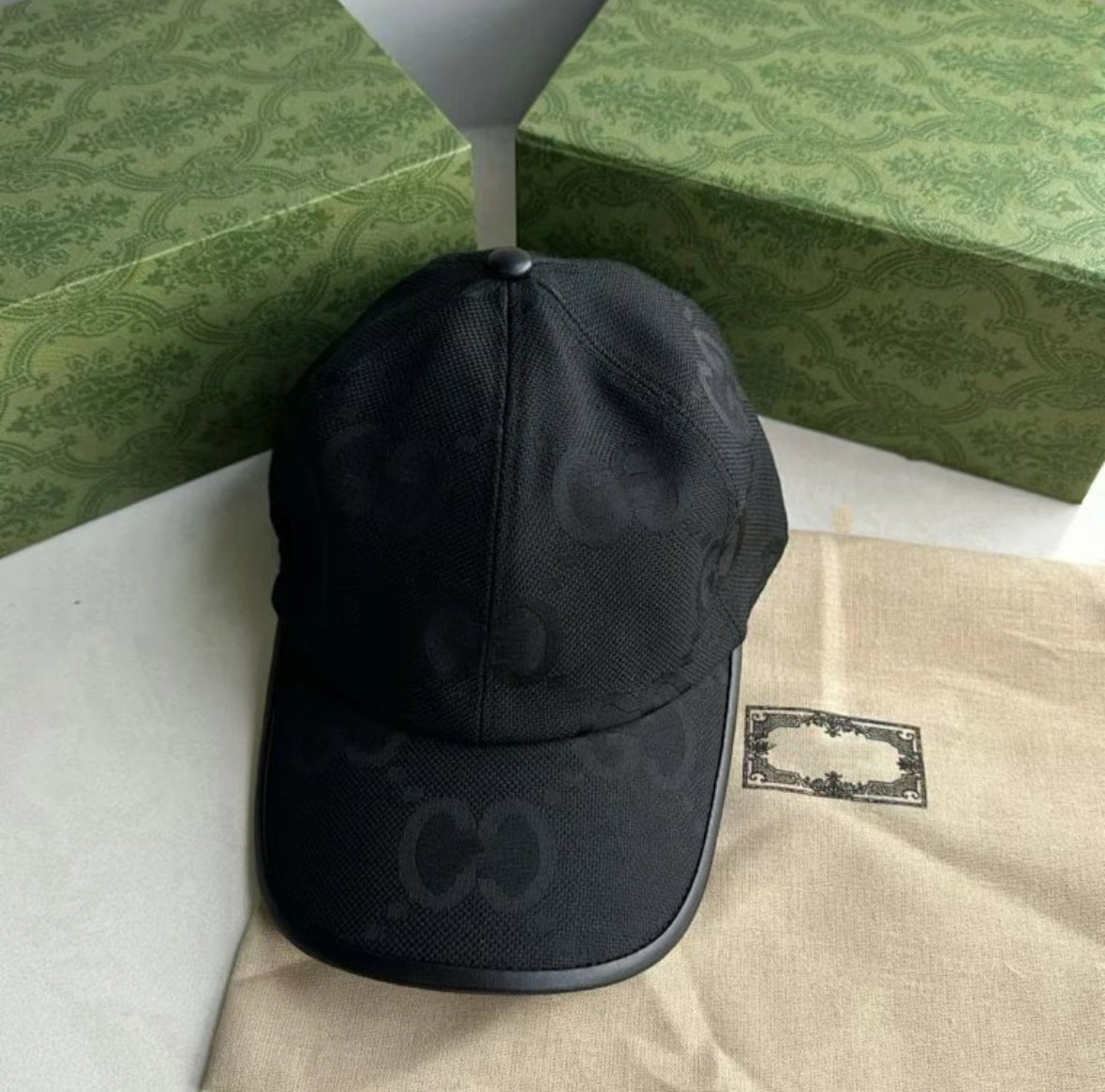 Gucci GG Monogram Cap – Black