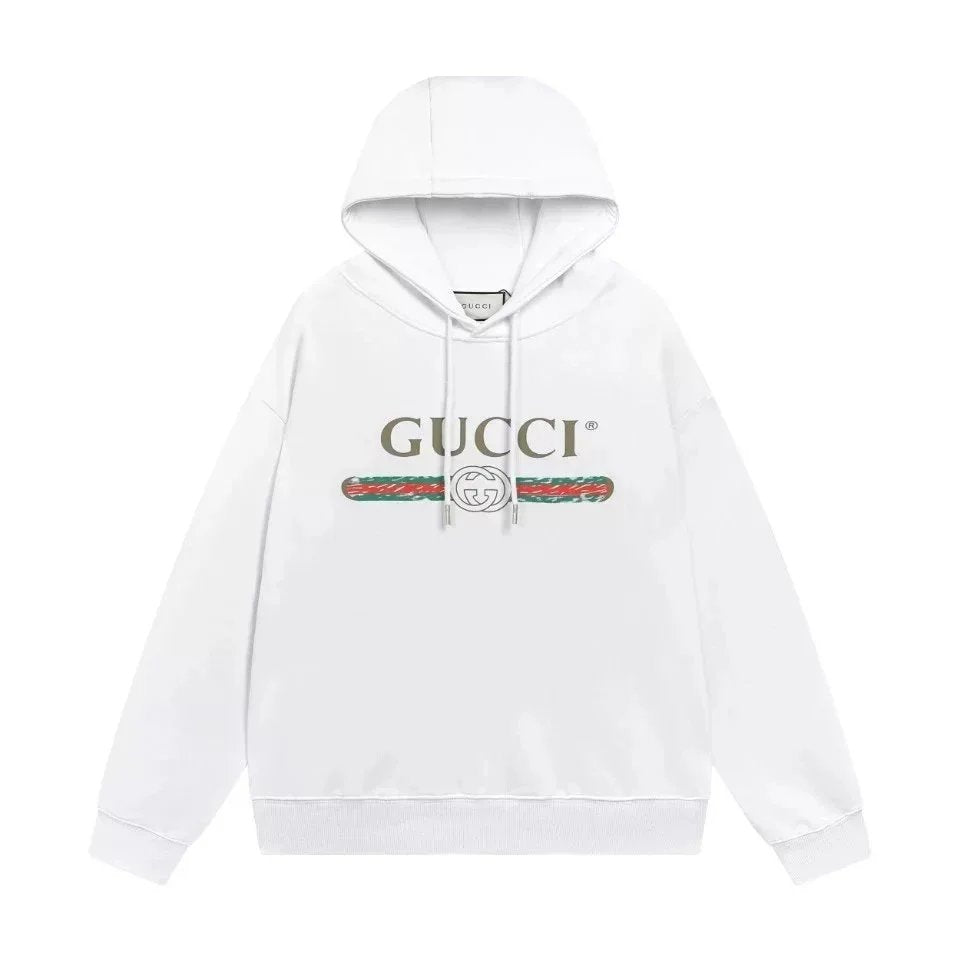 Gucci Web Stripe GG Logo Hoodie – White