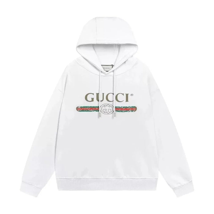 Sweat à capuche Gucci Web Stripe avec logo GG – blanc