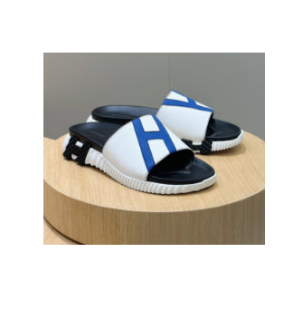 Hermes bouncing slippers White/Blue